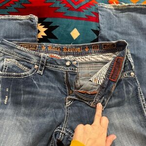 Rock Revival Distressed Blue Men's Jeans